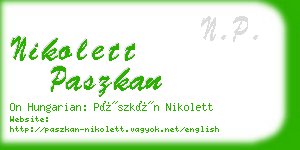 nikolett paszkan business card